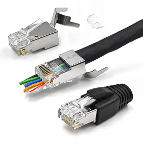 Nw031 Xanham 10 Pack Cat7 Cat6a Pass Through Shielded Rj45 Connector Modular Network 50