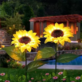 Xbllcyiv 658360916327 2 Pack Solar Garden Stake Lights Outdoor Sunflower Led Powered