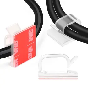B0c7tnxzqs Xhf 60 Pcs 5/8 Inch Adhesive Cable Wire Clips Clear Outdoor Christmas Light
