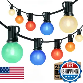 B0f4r617cz Xingzd 25ft Led Christmas Outdoor String Lights G40 Globe Night With 27 0.6w Ce