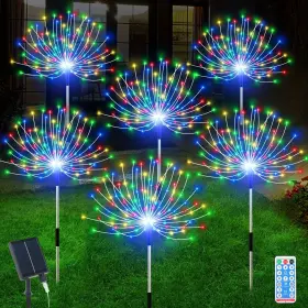 Yaafen 276016367356 6pcs Solar Dandelion Fairy Lights With Remote Control And 720leds Twinkling