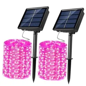 Yahe Technology Ltd. 746593908513 2 Pack Solar Powered Fairy String Lights Outdoor Waterproof 8 33 Feet Pink