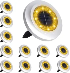 Yakalla 750073455152 Solar Lights Outdoor 12 Pack Garden For Pathway Yard Deck Lawn P