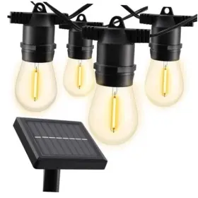 20210004-1 Yankon Energetic 27ft Solar Powered Outdoor String Lights Ip65 Commercial Grade