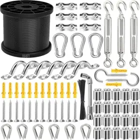 Jz-06 Yawuztu 164ft Black Vinyl-coated 304 Stainless Steel Cable Heavy Duty String Lights