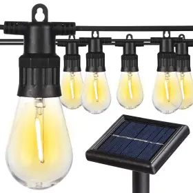Yescom 079902229109 48ft Outdoor Solar String Lights With 15 Led Bulbs Patio Decor