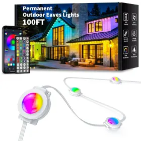 B0fmddmpj4 Yibulayin 100ft Smart Rgb Outdoor Eaves Lights Waterproof With App Control