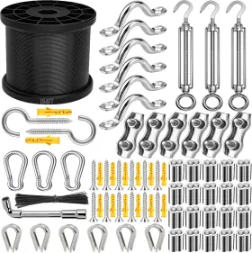 Bis-bl-02 Yingya Bis 165ft String Light Hanging Kit 304 Stainless Steel Cable - Heavy Duty 480lb