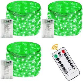 B0c4h1w5lq Yiqu 3 Pack 26ft 80 Led Green Fairy Lights Battery Operated Remote Control Timer