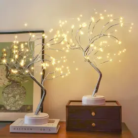 B0c5c89dv7 Yiqu 2 Pack Christmas Fairy Lights Spirit Tree 20 Inch 108 Led Tabletop Mini Twinkle Tre