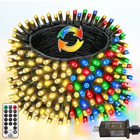 B0f9yn5r3b Yiqu 300 Led 99 Ft Color Changing Christmas Lights With Remote And Timer Waterproof