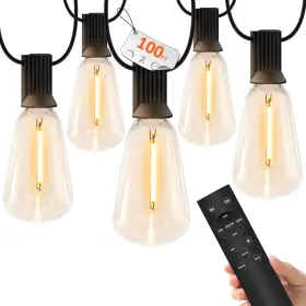 St38 Yoyonacy 614163725207 100 Ft Outdoor String Lights For Outside Ip65 Waterproof Led Shatterproof