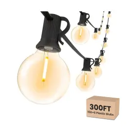 Cmc-o1001-3 Yuusei Outdoor String Lights 300 Ft Patio For Outside With 150 6 Shat
