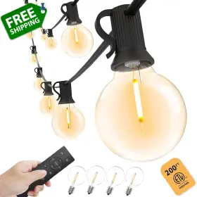Cmpc-o1001 Yuusei Outdoor String Lights With Remote 200ft Dimmable Patio Wa
