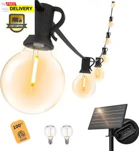 Cmrc-o50xa Yuusei 100 Ft Solar String Lights Outdoor Patio For Outside With 50 2 Sh