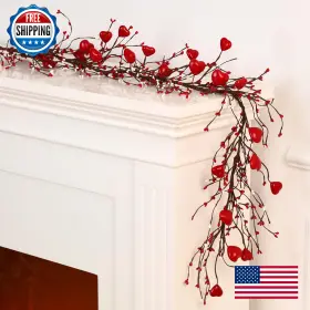 B0ck2j34cs Yuxung 4.5ft Valentines Day Pip Berry Garland With 30 Led Fairy Lights