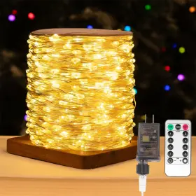 B09zq9c754 Zeluxdot 100ft 300 Led Fairy String Lights Waterproof 8 Modes Plug-in