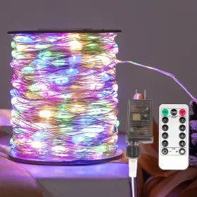 B0bwqt5d83 Zeluxdot 100ft 300led Fairy String Lights Plug-in Waterproof 8 Modes