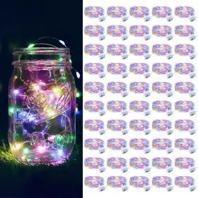 B0fd9p8pyt Zgwj 50 Pack Fairy Lights Battery Operated 7ft 20 Mini Led Silver Wire