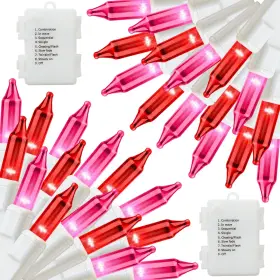 B0fx4bmw67 Ziczli 100 Led 2 Pack Red Pink Valentines Day Lights 17.4ft Battery Operated Mi