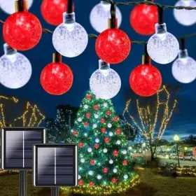 Riv001 Zixiaxu Red And White Solar Christmas String Lights 2-pack Total 100 Red&cool