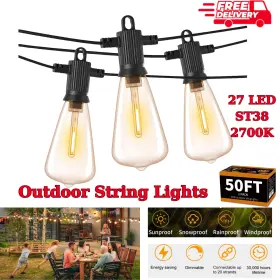St38 Zotoyi 7172255837500 Outdoor String Lights For Patio Waterproof Led Garden Backyard Cafe Porch
