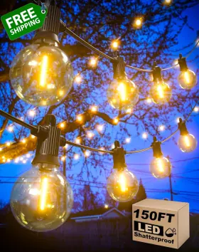 St-ting-l564 Zuske Outdoor String Lights 150ft Patio With 75 Shatterproof G40 Globe Bulb 3
