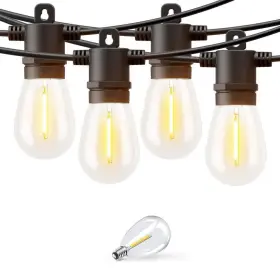 50ft-17gsl Zxxc 50 Ft. Dimmable 17-light Led Edison String Lights With Waterproof Design