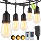 Larkvue Outdoor String Lights With Remote, Dimmable Patio 48FT, Black New. Price: $42.79.
