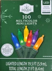 Holiday Time 100-COUNT Multicolor Led Mini Christmas Lights Green Wire New. Price: $8.95.