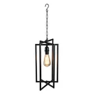 Gerson 28" Black Rectangular Iron Cage Electric Pendant Hanging Lamp Edison Bulb New. Price: $52.91.
