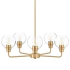Hampton Bay Florabelle 5-LIGHT Chandelier Gold Clear Globe Glass Shades New. Price: $48.99.