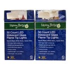 749 - Set Of 2 Merry Brite 50 Led Iridescent Glass Flame Tip Christmas Lights New. Price: $49.99.