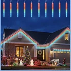 Brightown Christmas Meteor Shower Icicle Lights Outdoor, 2 Pack = 40FT Tubes New. Price: $59.99.