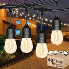 Meidaoduo 48FT Outdoor String Lights, 15+1 S14 Led, 2700K, Shatterproof, IP65 New. Price: $73.43.