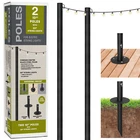 Bistro String Poles - 10 Ft, 2 Pack With 50 G40 Led Lights Included New. Price: $199.99.