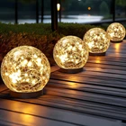Solar Lights Outdoor Waterproof - Cracked Glass 4 Globes, Warm White New. Price: $66.34.