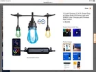 Novolink 12 Bulb Outdoor 27' Smart Led String Light Color Changing Rgbw New. Price: $45.00.