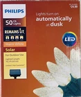 Philips 50 C6 Lights Warm White Solar Powered Automatically Dusk New. Price: $24.95.