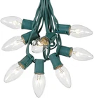 C9 Clear Christmas String Light Set - 25 Foot, Indoor/outdoor, Dimmable, Green New. Price: $41.99.