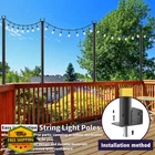 Ahrlhr 6PK 5FT String Light Poles Outdoor Deck Fence Garden Bistro New. Price: $74.99.