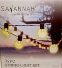 Savannah Home & Garden 32 Pc Led String Light Set 30FT Shatter Water Resistant New. Price: $23.74.