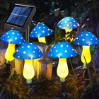 Abkshine 6-PACK Blue Solar Garden Lights, Powered Mushrooms, New. Price: $42.99.