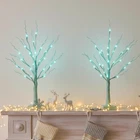 Peiduo 2PK Blue-green Led Tree Light Decor, 26" Battery/usb, Timer New. Price: $54.00.