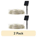 (2 Pack) Mainstays Solar Power 200-COUNT Warm White Fairy Led Wire String Lights Open. Price: $13.50.