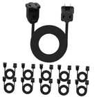 Kanayu 10 Pack Indoor Extension Cord Prong Electric Extender, 12FT Black New. Price: $57.49.