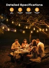 Brightown 50FT Outdoor String Lights 25 Led Edison Bulbs Patio - Black Used. Price: $32.63.