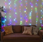 Indoor Curtain Lights, Multi-color Leds, 3 Flashing Modes, Remote Control New. Price: $14.00.