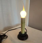 Vtg Primitive Candlestick Light Tin Wood Base Silicone Bulb Switch Country Used. Price: $19.99.