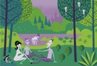 Josh Agle "luncheon The Grass Unframed Serigraph Art Print Manet Tiki Used. Price: $550.00.